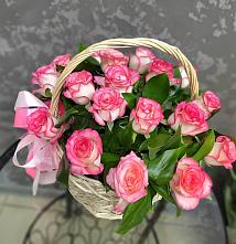 Цветочная композиция из Розы в корзине #REPLACE_PRED# Пограничном